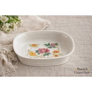 Vintage Takahashi Floral Oval Dish Made Japan Hand Painted Shabby Chic